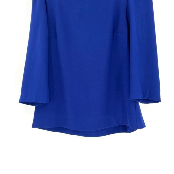 ZARA Blue Puff Shoulder 3/4 Blouse Zip Back - Picture 3 of 8